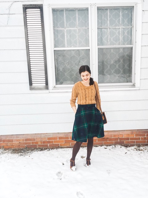 Thrifted Plaid Skirt for Winter
